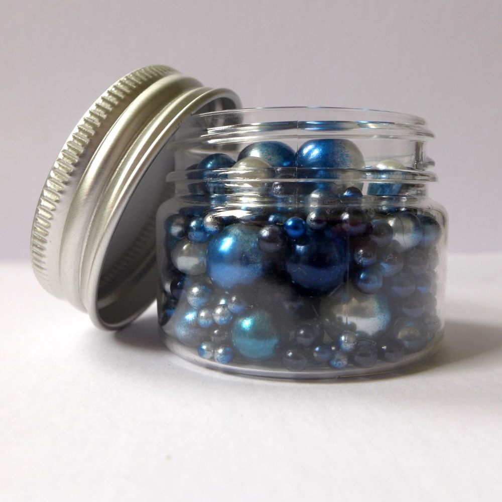 No Hole Mermaid Beads - Midnight Blue