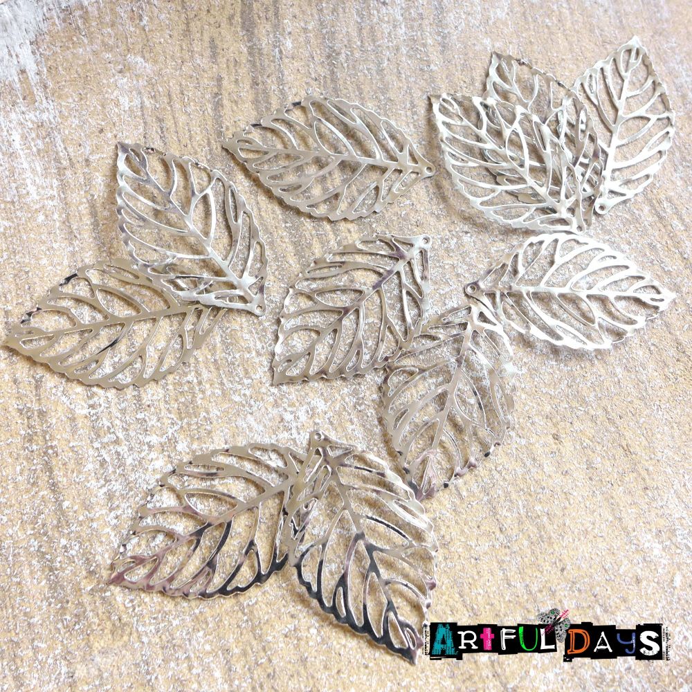 Silver Leaf Charms (C155)