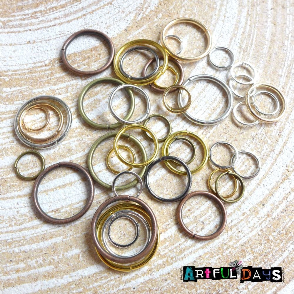 Pack of 40 Assorted Size Jump Rings (H2017)