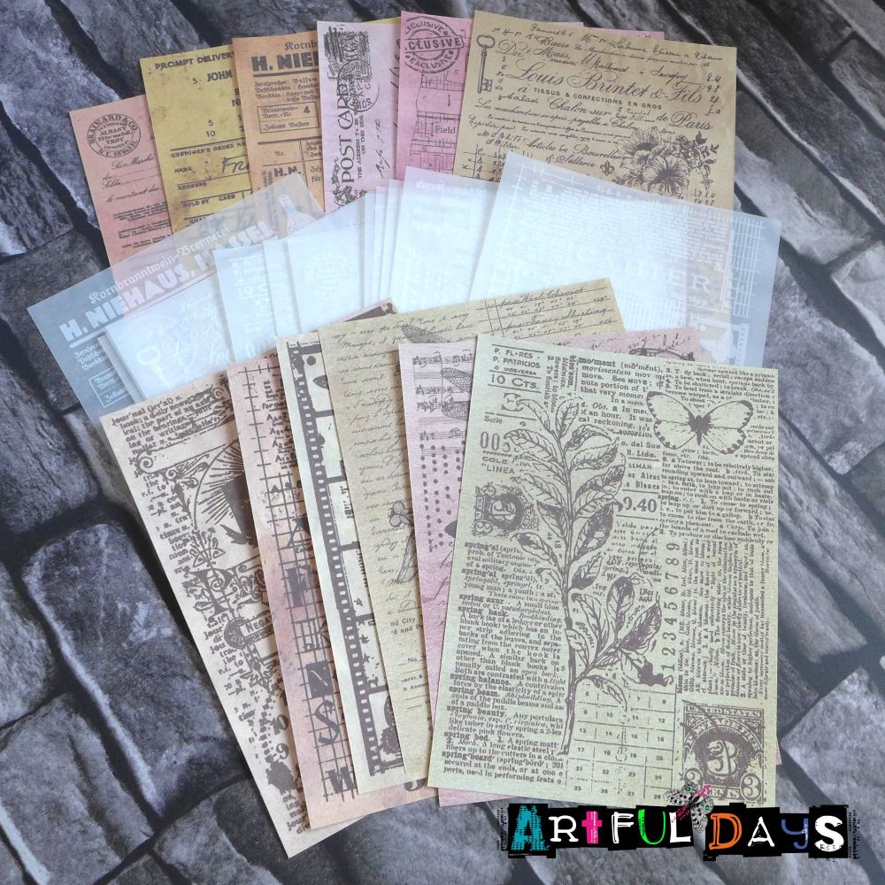 Assorted Vintage Paper Bags & Stickers(PA031)