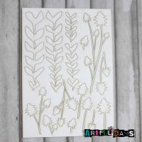 Artful Days Chipboard - A5 Heart Vines & Flower Stems (ADC006)