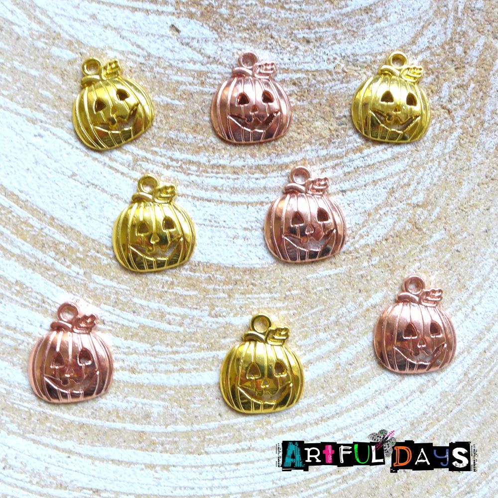 Halloween Pumpkin Charms Gold & Rose Gold (C076)