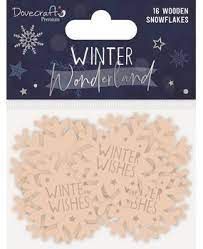 Dovecraft Winter Wonderland Wooden Shapes Snowflakes (16pcs) (DCWDN125X21)