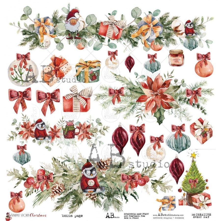 "Simple story Christmas" Paper Ephemera Die-cuts ID-75