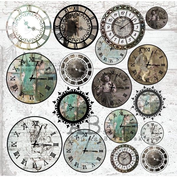 "Misty clocks" Paper Ephemera Die-cuts ID-49