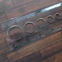 Clear Circle Size Ruler 15 cm / 6 inch