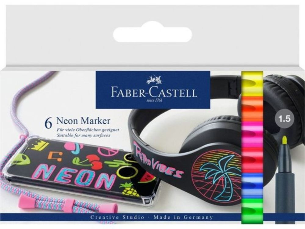 Faber Castell Neon Markers (6pcs) (FC-160806)