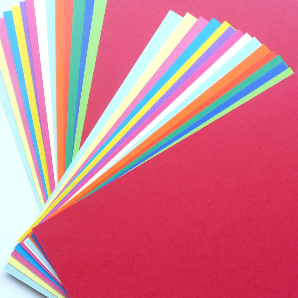 Pack of 30 A5 sheets of coloured lightweight card