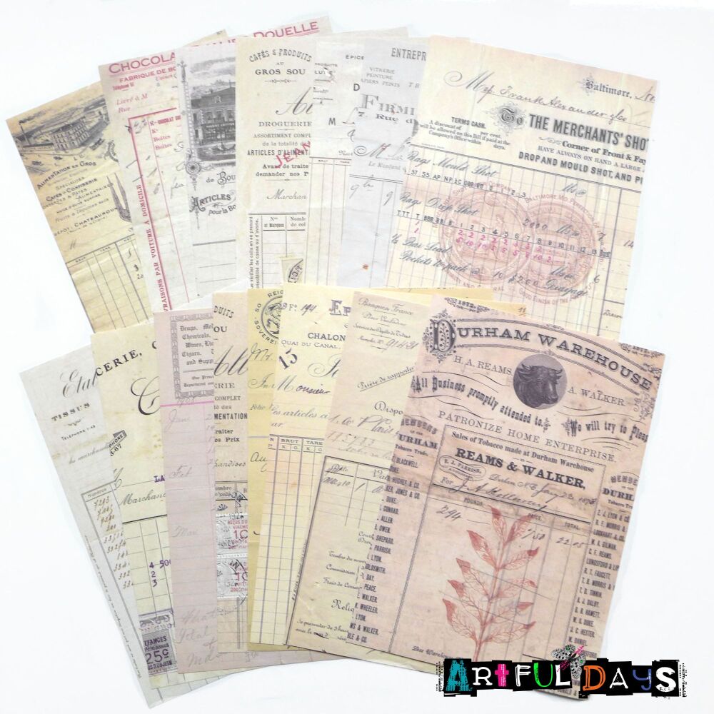 A5 Journaling Paper Ephemera - Old receipts (PA024)
