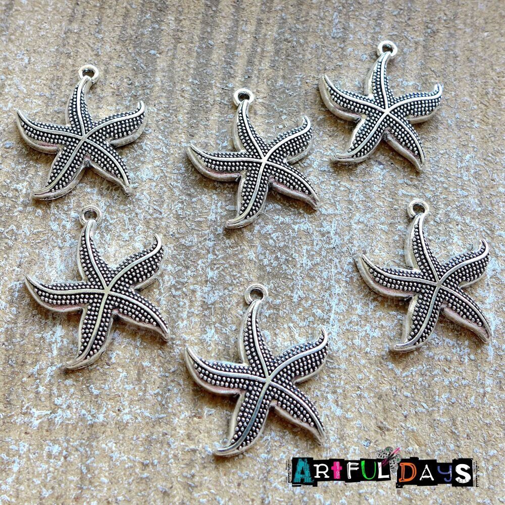 Silver Starfish Sea Charms (C068)
