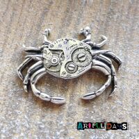 Silver Steampunk Crab  Charm (C007)