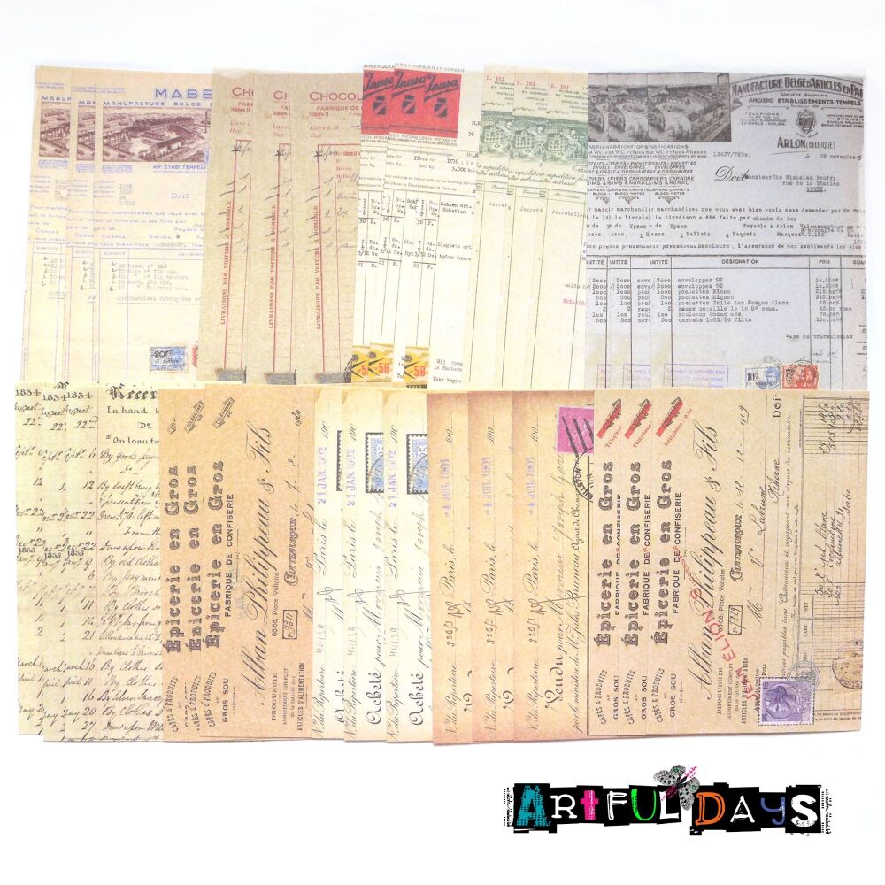 40 Piece Tickets & Mailing Paper Journaling Pack (PA036)