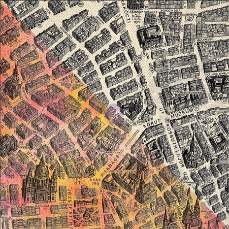 Prima Finnabair Resist Canvas - City Map 12x12 Inch