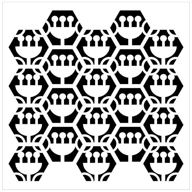 The Crafter's Workshop Tulip Hexagons 12x12 Inch Stencil