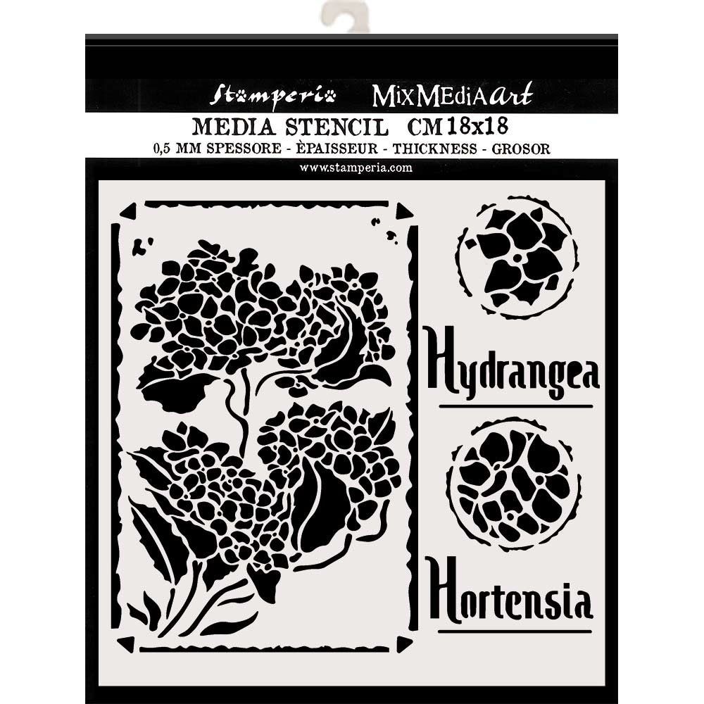 Stamperia Thick Stencil 18x18cm Hortensia Frames (KSTDQ44)
