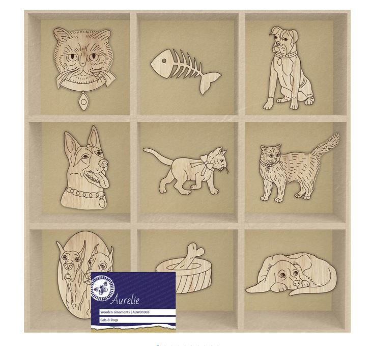 Aurelie Cats & Dogs Wooden Ornaments (AUWO1003)