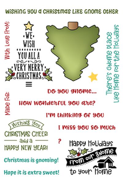 LDRS Creative Holiday Gnomes Sentiments Set 4x6 Inch Clear Stamps (LDRSPD22