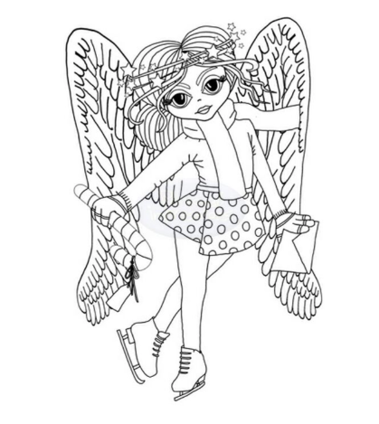 Polkadoodles  Angel Skater Christmas A6 Clear Polymer Stamp
