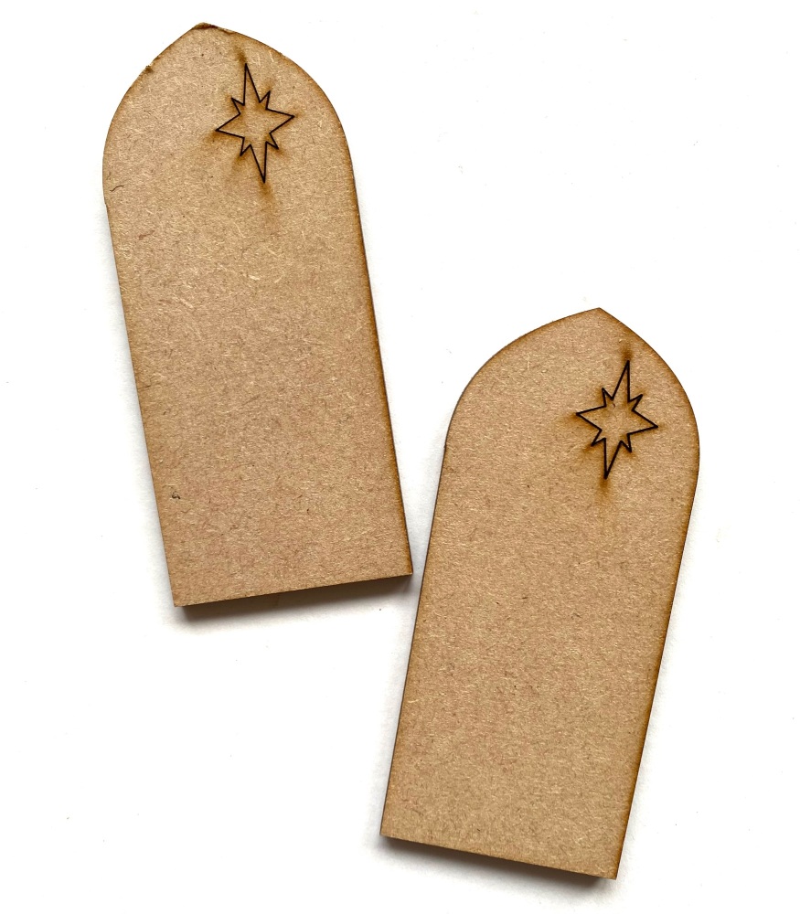 MDF Pair of Snowflake Arches - 10cm & 5mm thick
