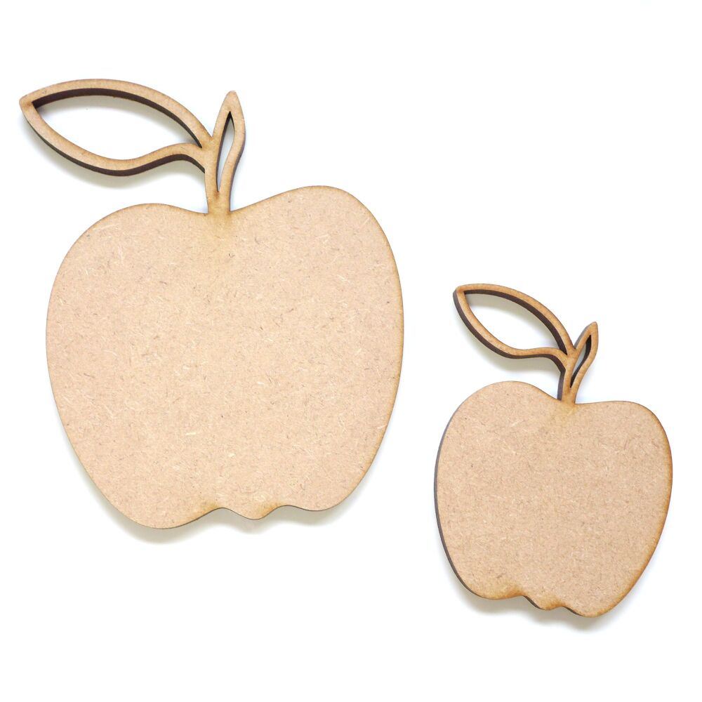 Pack of 4, Small & Large MDF Apples