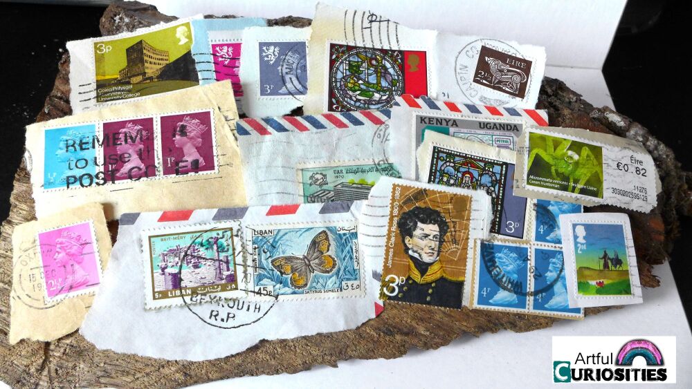 Ephemera - Pack of 15 Old Postage Stamps - AC034