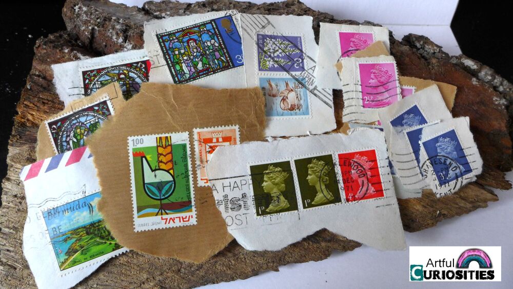 Ephemera - Pack of 15 Old Postage Stamps - AC035