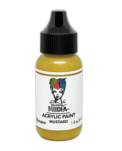 Brand NEW - Dina Wakley Media Acrylic Paints 1oz - Mustard (MDQ85515)