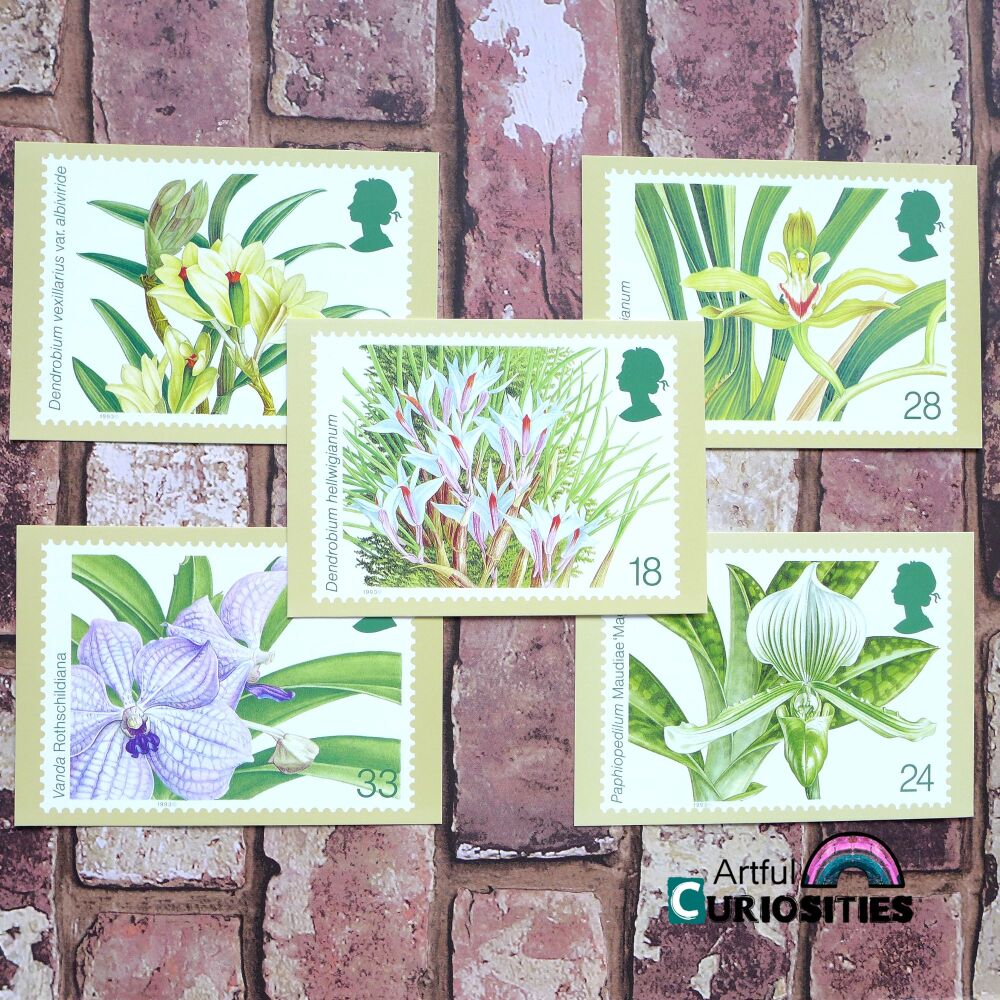 Postcard 5 Pack - Stamp Reproductions Flowers - AC111