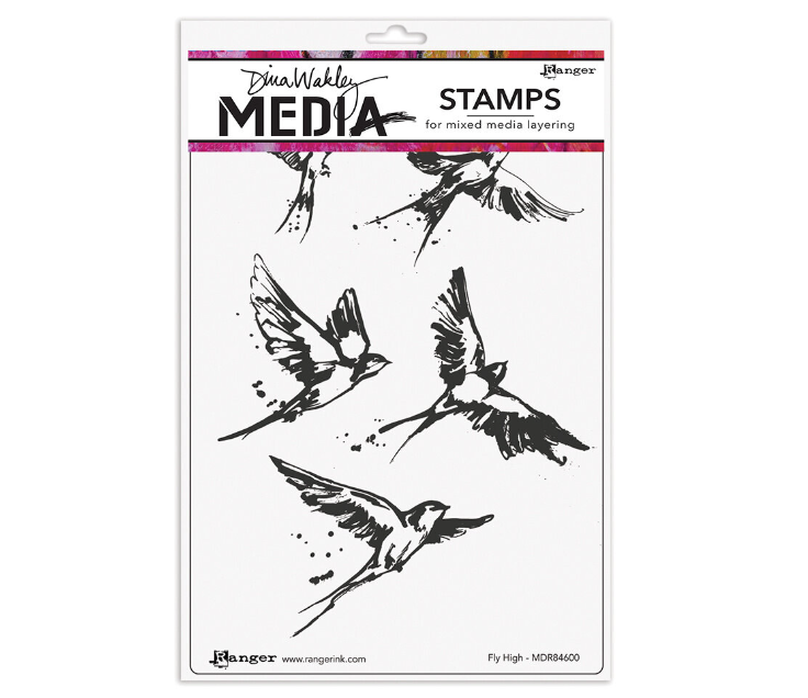 Dina Wakley MEdia Cling Stamps Fly High (MDR84600)