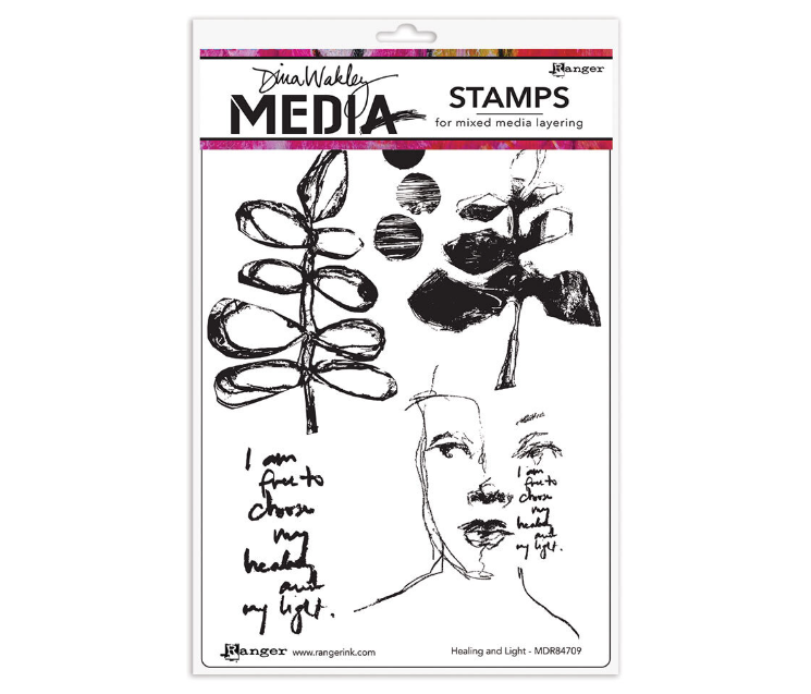 Dina Wakley MEdia Cling Stamps Healing and Light (MDR84709)