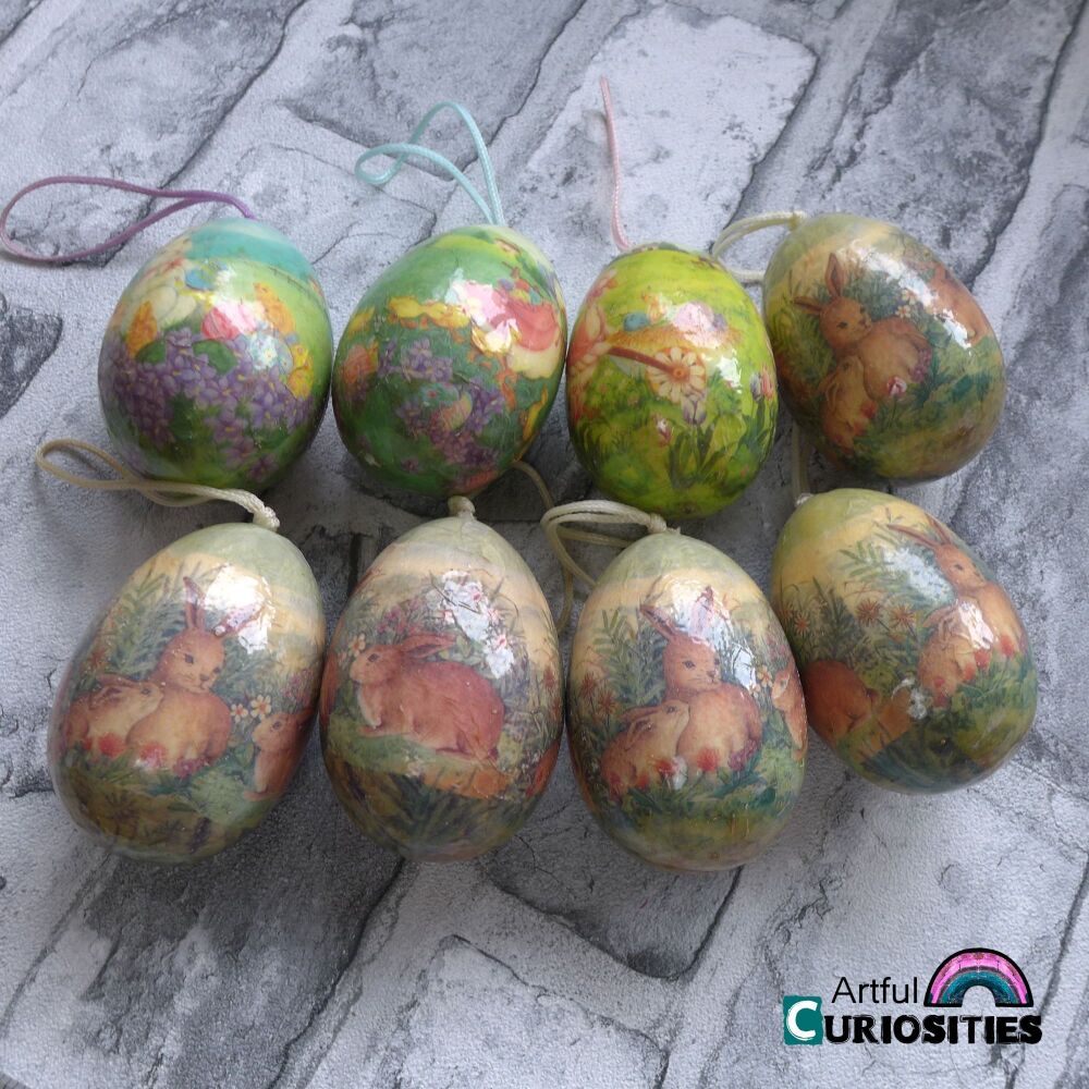 Seasonal - 8 Easter Egg Hanging Decorations (AC140)