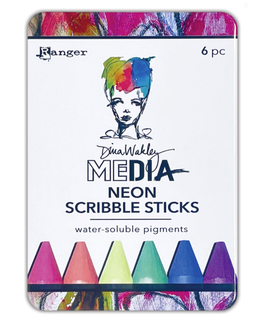 Dina Wakley Media Neon Scribble Sticks 4 (6pcs) (MDA85478)