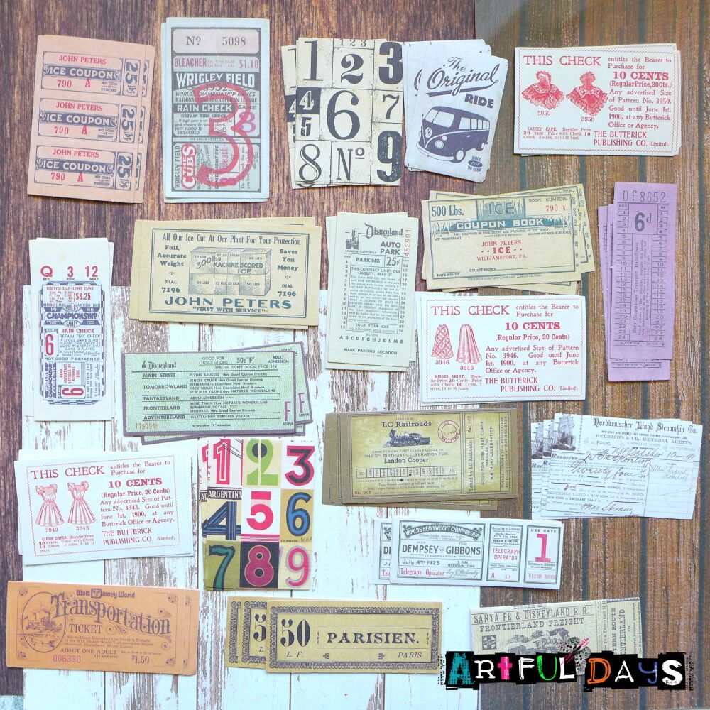 Assorted Vintage Number Stickers (PA002)