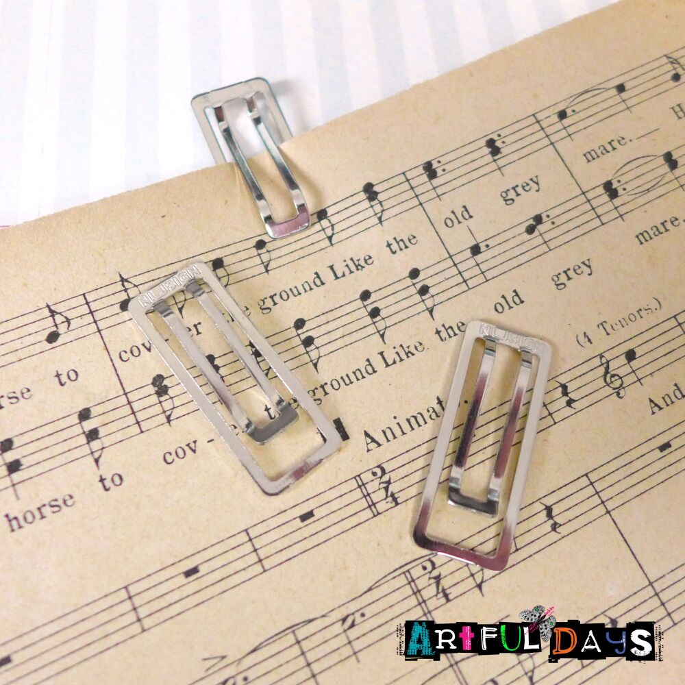 Silver Colour Journal Note Clips 10pcs