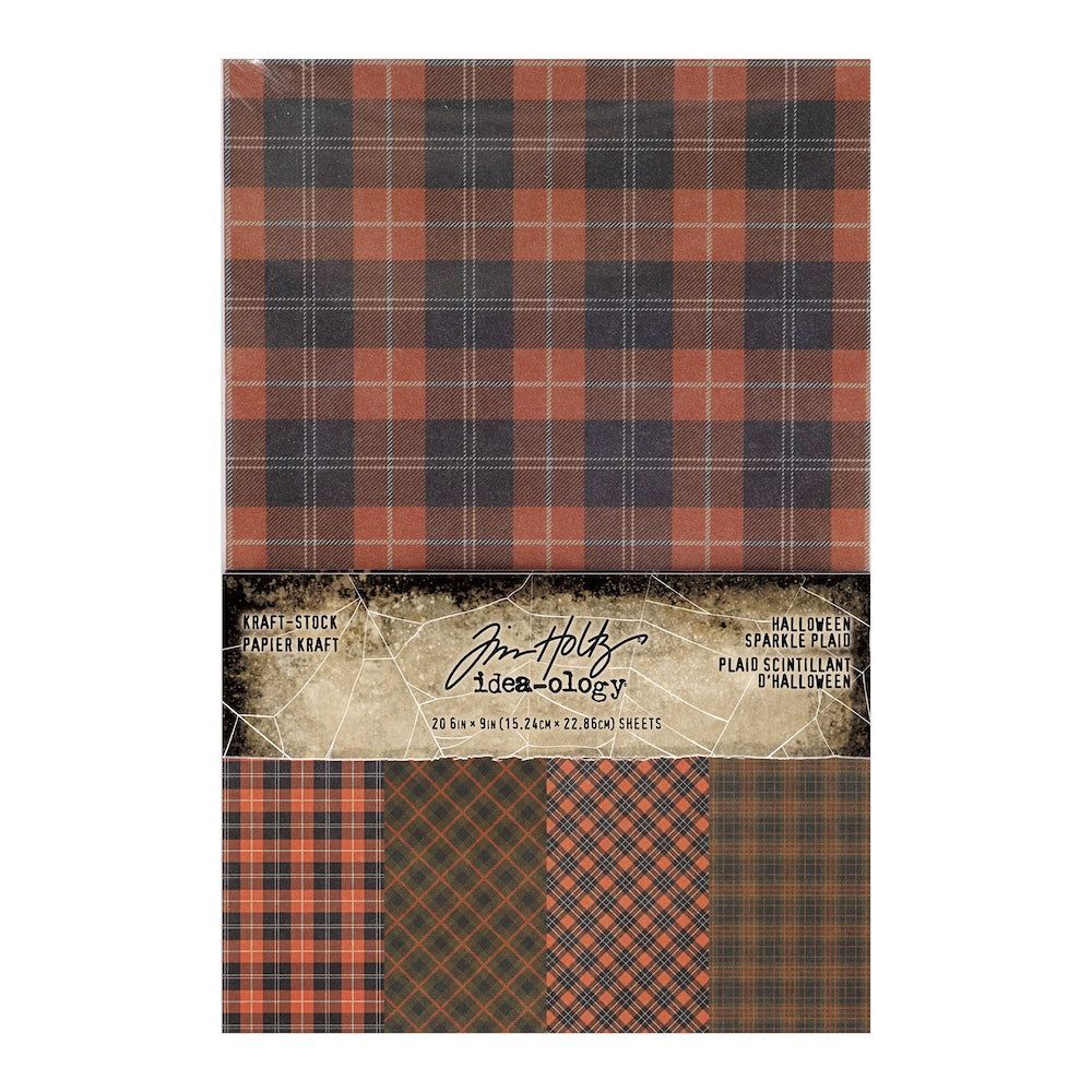 Tim Holtz Halloween Kraft-stock Halloween Sparkle Plaid (TH94398)