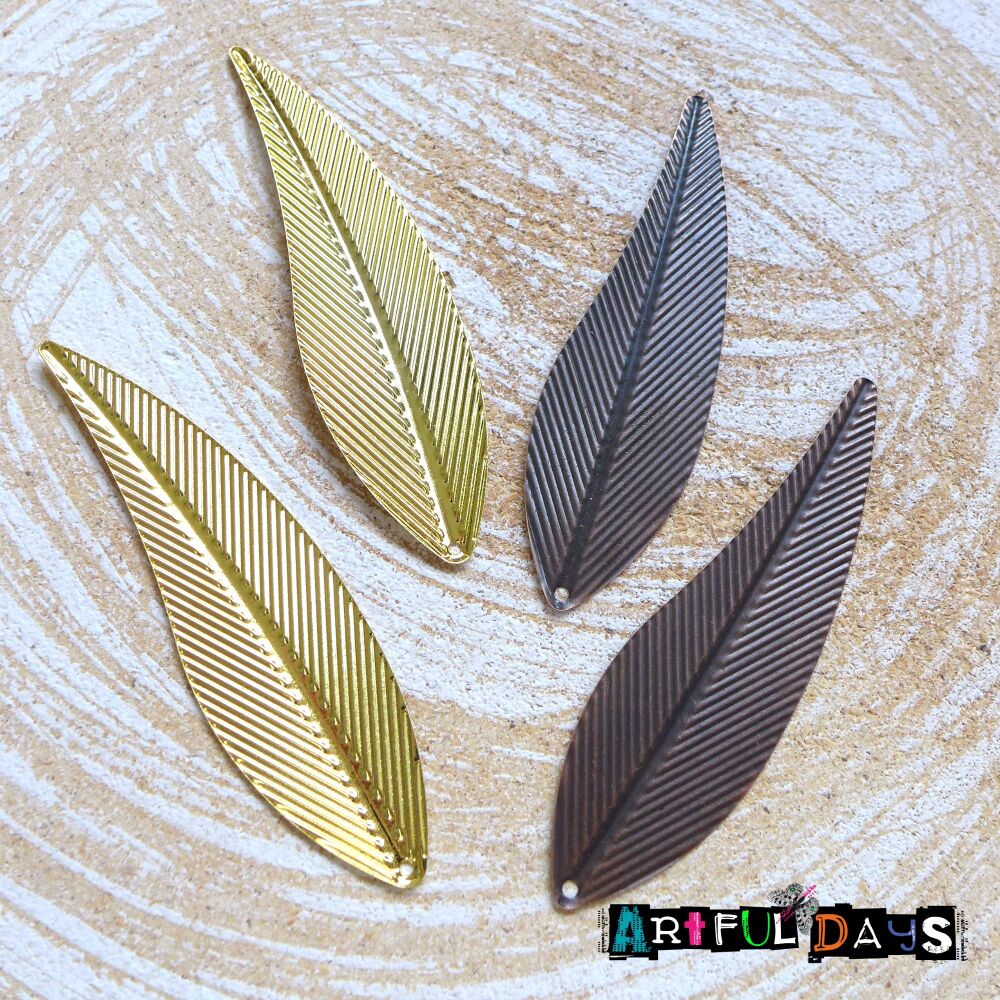 Gold & Copper Metal Autumn Leaves 4pcs (C027)