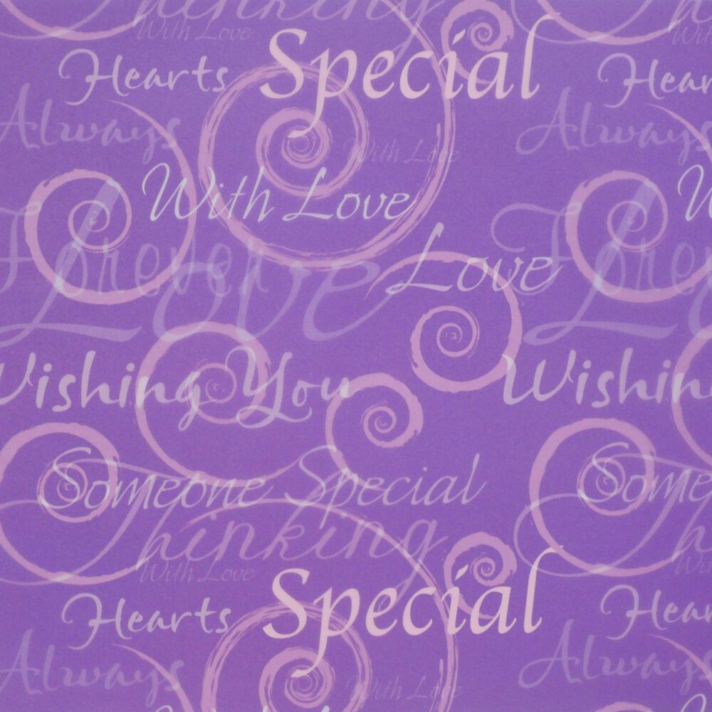 Special/Love Words, Translucent Vellum 5 pack A4 Sheets - Purple