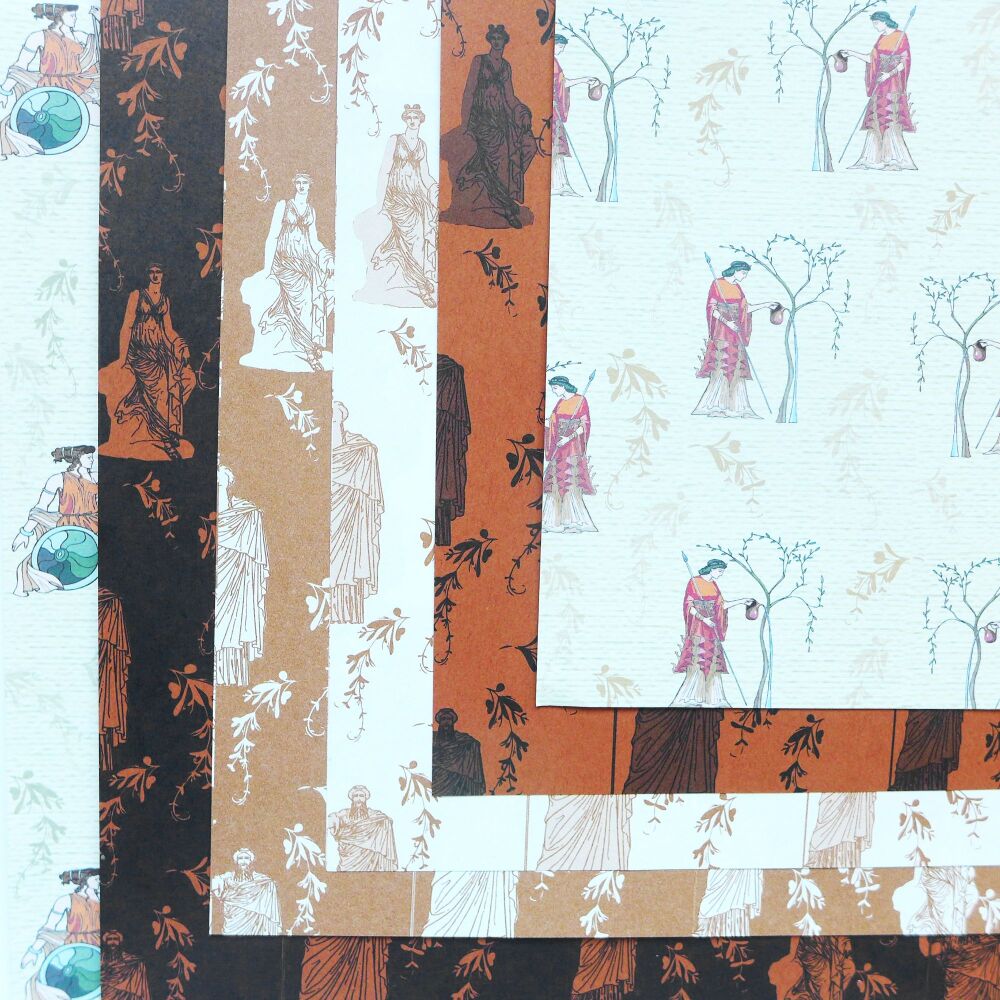 Greek Themed Papers 6 x A4 Sheets