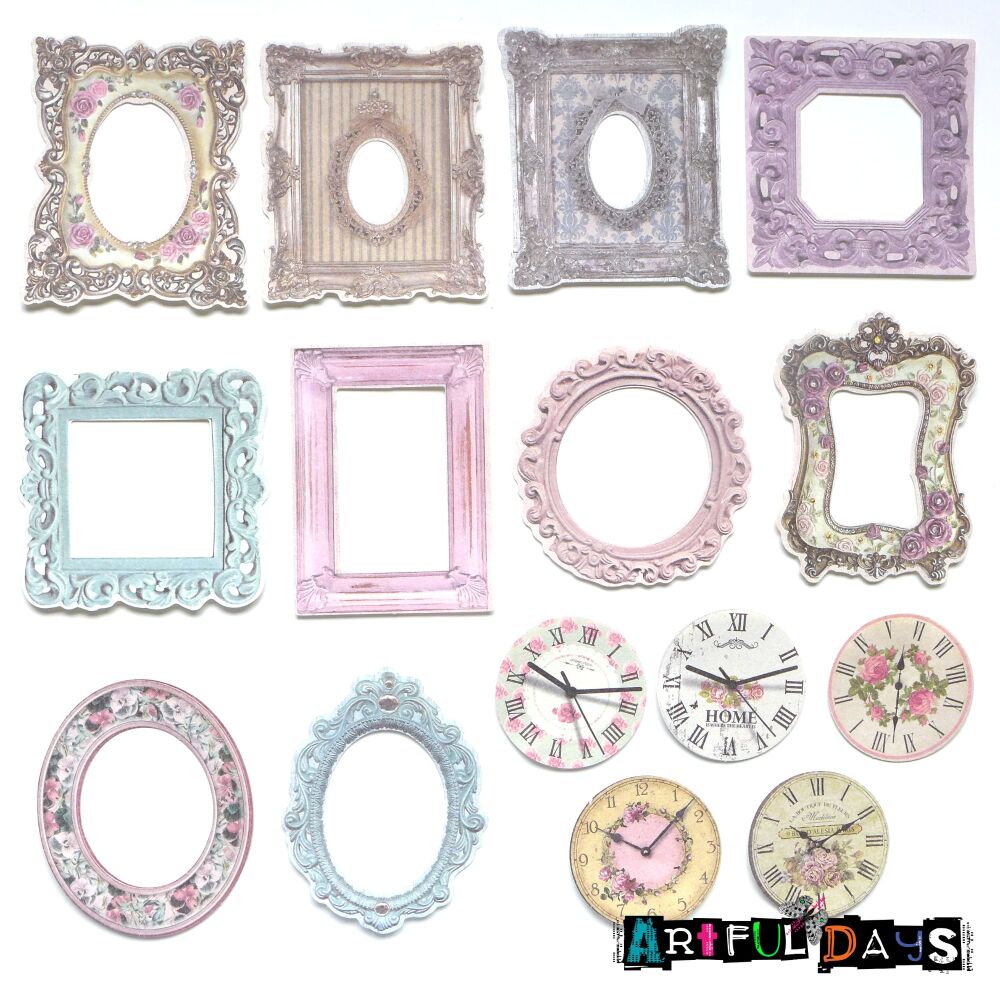 Shabby Chic Paper Frames & Clocks (PA029)