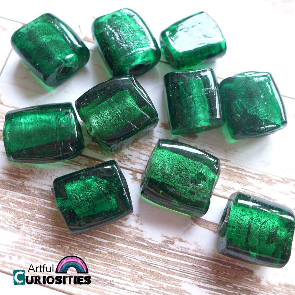 Beads - Chunky Emerald Green Beads - AC252