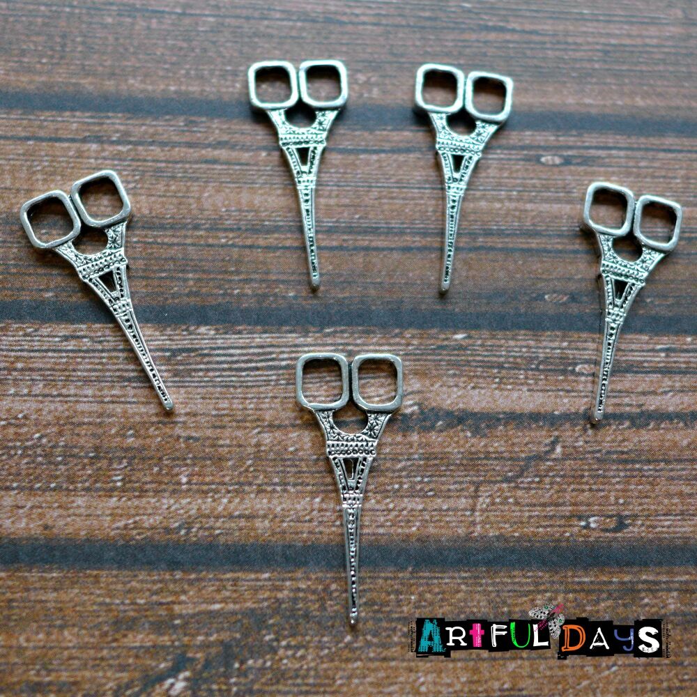 Silver Scissor Charms 5pcs (C099)