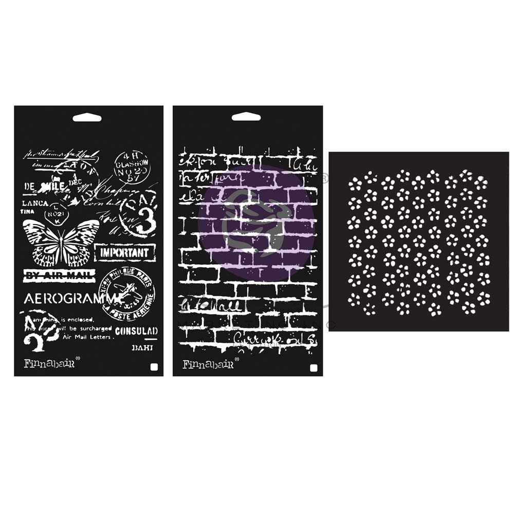 Limited Edition - Finnabair Stencil Set 3pcs – Perfectly Grungy (969967)