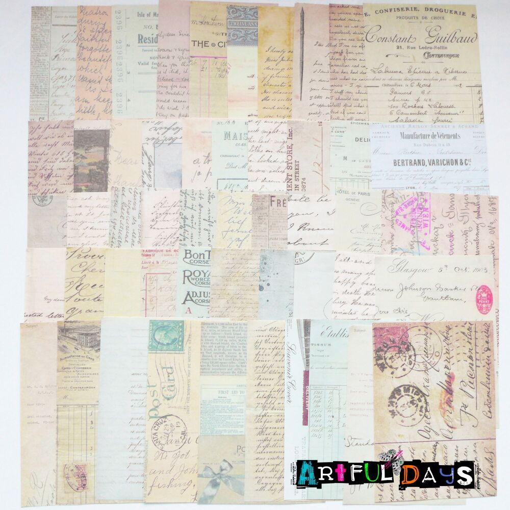 Assorted Journaling Paper Ephemera - Vintage (PA024)