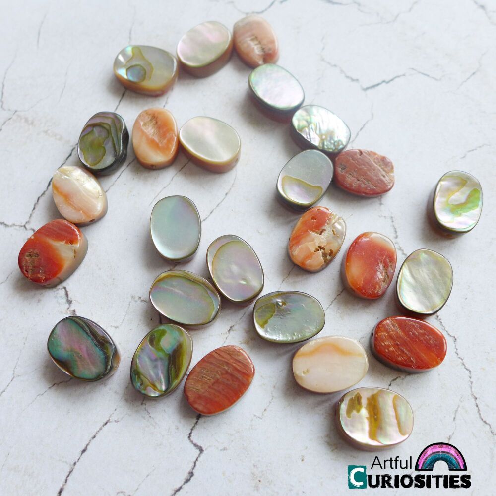Beads - Mother of Pearl Oval Beads - AC278