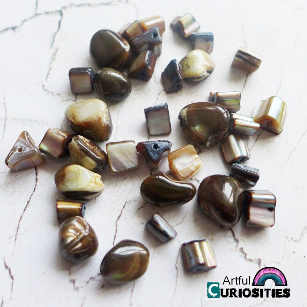 Beads - Assorted Shape Beads - Browns - AC290