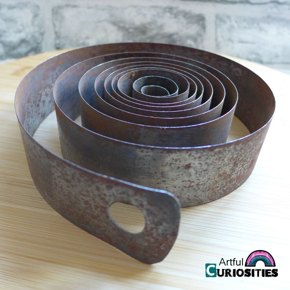 Clocks/Watches/Parts - Large Rusty Metal Mainspring - AC334