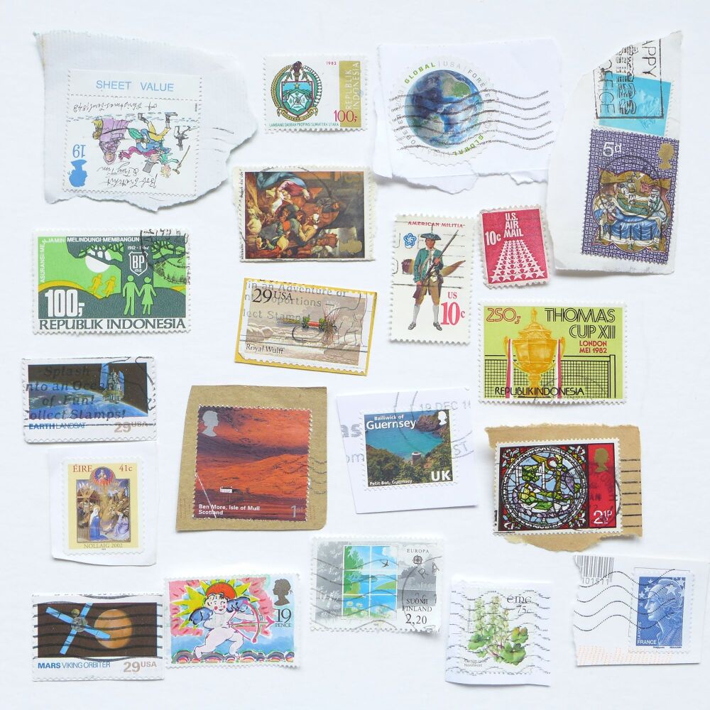 Ephemera - Old Postage Stamps 20pcs - AC373