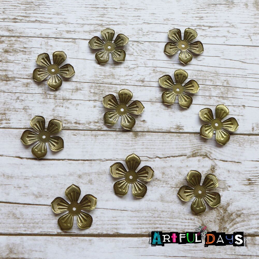 Bronze Metal Flowers 10pcs (C070)