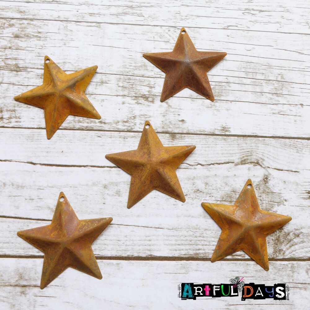 Rusty Metal Stars 5pcs (C168)
