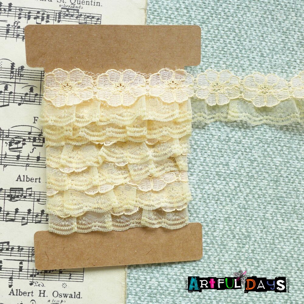 Lace Collection - 1m Blue/White Crochet Lace - 0213L
